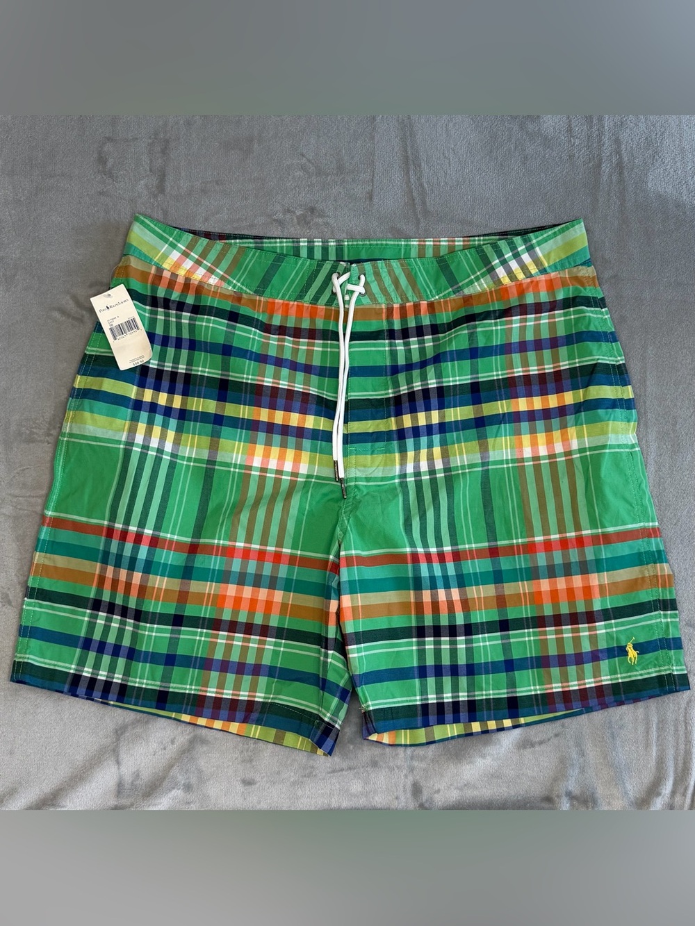 NWT Polo Ralph Lauren Plaid Swim Board Shorts 38